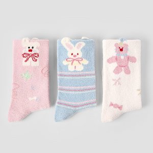 Customizable Warm Coral Fleece <strong>Socks</strong> for Women Autumn and Winter Thickened Cute <strong>Socks</strong> Cartoon Animal Plush Mid-calf Women <strong>Socks</strong> - Product Image 5