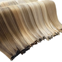 Extensions de cheveux balayage à chaud, double trame, tissées à la machine, mini micro trame de cheveux