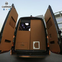 Kit d'aménagement intérieur de luxe pour camping-car CARRIDE, sièges de capitaine en cuir élégants et portables pour Sprinter, Starlight Carbon
