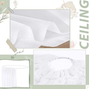 White Wedding Ceiling Drapes Luxurious Lights Ceiling Draping Drapes From Ceiling Suppliers for Wedding Decoration - Product Image 4