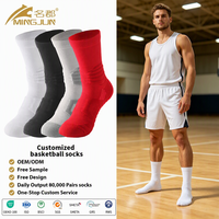 Chaussettes de sport professionnelles en gros, respirantes en maille, avec semelle éponge épaissie, anti-transpiration, mi-mollet, pour le basketball de haut niveau
