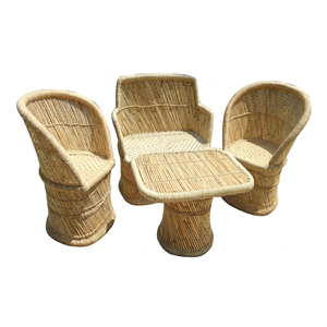 Conjunto de Mesa y Sillas de Bambú Ecológico Moderno con Sofá para Jardín, Terraza o Sala de Estar - Product Image 1
