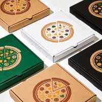 Boîte à pizza pliable écologique de qualité alimentaire personnalisée avec logo, boîte en papier kraft pour pizza, 6/8/9/12/16 pouces