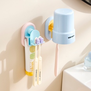Supports de brosses à dents créatifs à ventouse avec logo personnalisé et gobelets pour brosses à dents, accessoires de salle de bain, ensemble de supports pour gobelets de bain de bouche - Product Image 5