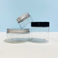 Pots cosmétiques ronds en PET transparent de 60 ml à 200 ml, qualité alimentaire, avec bouchon à vis, pour gommage capillaire, beurre corporel, crème, emballage personnalisé avec logo