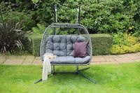Fauteuil suspendu Danlong moderne en métal pour chambre et extérieur, deux places, forme œuf