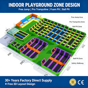 Parque de Trampolines Interior al por Mayor, Diseño Personalizado, Parque de Aventuras, Parque de Trampolines para Niños y Adultos en Venta - Product Image 1