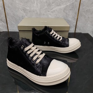 Zapatos de Lujo de Diseñador, de Pelo de Caballo Negro, Cuero Genuino, Cómodos, Ligeros, Antideslizantes, Deportivos, Casuales, Estilo Pareja, para Invierno y Primavera - Product Image 1