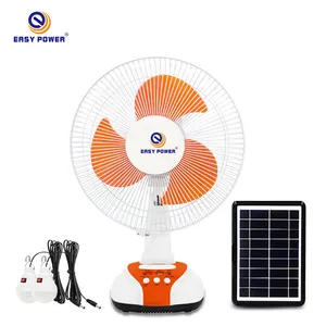 Most Competitive Pricing 16 Inch Battery Fan Power Bank Function Solar Rechargeable Fan With LED Light For Emergency
