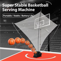 Máquina de Baloncesto Portátil con Pantalla Contadora, Lanzador Automático, Red de Rebote, Robot Inteligente para Entrenamiento en Cancha