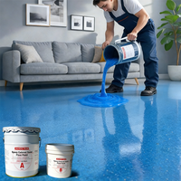 Revêtement de sol en époxy auto-nivelant à effet marbre, coloré, résistant à l'usure, peinture liquide pour sol en béton, usage domestique