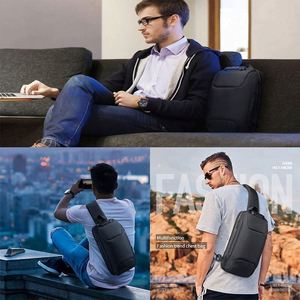 Muestra gratuita de mochila bandolera con logotipo personalizado, USB, antirrobo, para hombre, bolso de pecho, bolsos de hombro casuales para mujer - Product Image 6