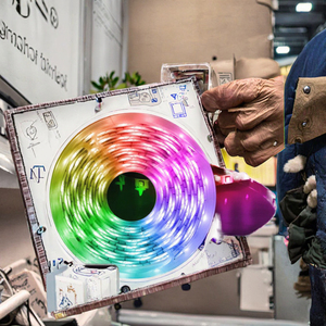 5m <span class=keywords><strong>RGB</strong></span> <span class=keywords><strong>LED</strong></span> Strip ánh sáng 44 phím Remoter 3A Power Adapter 12V 2835 <span class=keywords><strong>LED</strong></span> Tape Diode Ribbon IP65 nhà bếp ngoài trời trang trí nội thất đèn 10m - Product Image 3