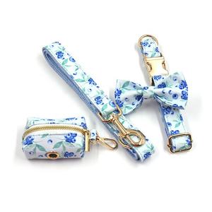 Nuevo Festival Comercial en Marzo: Correa para Perro con Estampado de Frutas y Dispensador de Bolsas para Excrementos, Collar de Poliéster Azul para Perro, Collar de Arándano con Lazo - Product Image 5