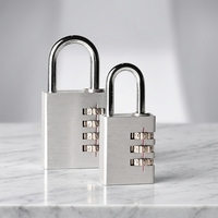 Cadenas à combinaison en aluminium avec cadran en laiton 30-40mm, roulement à billes, étanche IP65, service personnalisé, usine OEM ODM, blanc