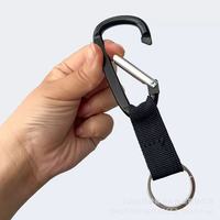 Carabiner Bentuk D Tugas Berat Bahan Aluminium Alloy Ukuran 8 (76x40mm) Lepas Cepat Penghubung Ransel Perlengkapan Luar Ruangan Cincin Pengait Hitam
