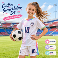 Ensemble de maillots de football personnalisés pour adultes, sublimation, bleu ciel, blanc, coupe géométrique, respirant, extensible dans quatre directions, séchage rapide, 100% polyester