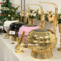 Hochzeitsfeier 8L Neues Design Gastronomiebedarf Hängender Speisewärmer Buffet Chafing-Dish Set Fantastisch Schwarz Weiß