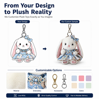 Peluche personnalisée lapin floral brodé, cadeau de vacances, vente en gros, OEM, ODM, faible MOQ, direct usine