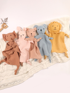 Tongtu Soft 100% Cotton Bunny Gift <b>Thickness</b> Baby Lovely Security <b>Blanket</b> Adorable Animal Design for Babies Sleep & Daytime Use - Product Image 1