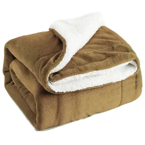 Bedding Sherpa Blanket King Size Thick Warm Plush Fleece Reversible Blanket For Bed Sofa Couch Camping