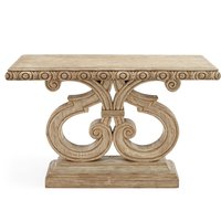 Console de luxe en bois sculpté à la main, style campagne française, finition vieillie, pour entrée et couloir