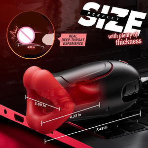 เครื่องช่วยสำเร็จความใคร่ชายแบบสั่น ควบคุมผ่านแอพ รูปทรงปาก สามารถบีบได้ พร้อมระบบสั่น 360 องศา °   ของเล่นทางเพศแบบพกพาสำหรับผู้ชาย - Product Image 6