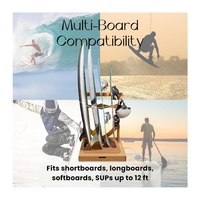 Support de rangement pour planches de surf (3 et 4 planches) – Présentoir intérieur pour longboard, shortboard, snowboard, wakeboard