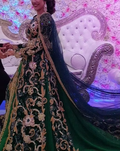 Lehenga choli ผู้หญิงที่สง่างามกับ zardozi หนักเย็บปักถักร้อยยาวพื้นม่านยาวสำหรับงานแต่งงาน-atibya AS Acetate - Product Image 3