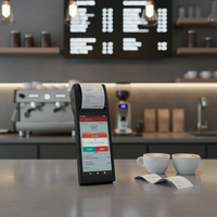 Terminal de point de vente Android avec application de commande de repas et impression automatique des commandes, système de point de vente pour restaurant pour les commandes en ligne