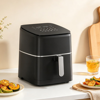 Friteuse à air numérique 9L 1700W haute puissance, sans huile, carrée, profonde, avec écran LED pour usage domestique, hôtelier et commercial