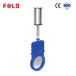Válvula de cuchilla neumática PN10 WCB SS304 con control de aire por cilindro - Product Image 3