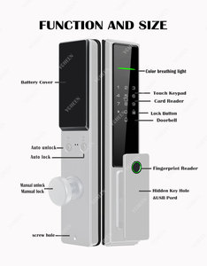 TTlock Ble App ล็อคประตูอัจฉริยะแบบดิจิทัล ปลดล็อคด้วยลายนิ้วมือ รหัสผ่าน โทรศัพท์ คีย์การ์ด NFC กันน้ำ สำหรับอิสราเอล - Product Image 6