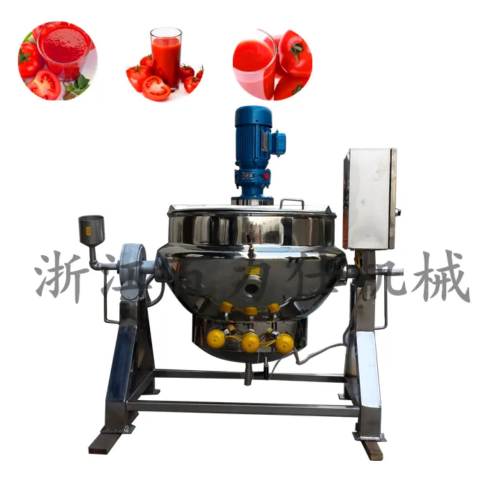 hot Oil Jacketed cooking gravy sauce mixing kettle meat seasoning mixer machine