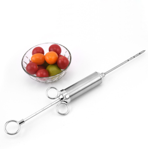 Seringue à viande robuste de 2 oz en acier inoxydable 304 avec 3 aiguilles injectrices pour marinade, idéale pour barbecue, fumoir, steak, dinde - Product Image 3