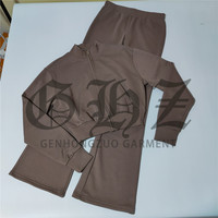Ensemble survêtement 2 pièces pour femme, collection automne-hiver, avec logo personnalisé, motif léopard, sweat à capuche zippé et pantalon de survêtement à cordon de serrage, tenue assortie streetwear