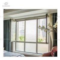 Puertas y ventanas residenciales personalizadas Aislamiento térmico Aislamiento acústico Ventanas abatibles de aluminio de doble vidrio