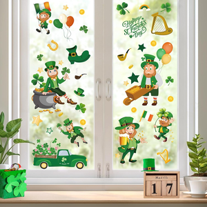 Autocollants statiques réutilisables pour fenêtres, style lutin, résistants aux UV et à l'eau, écologiques, pour la décoration de la maison, pour la fête de la Saint-Patrick - Product Image 3