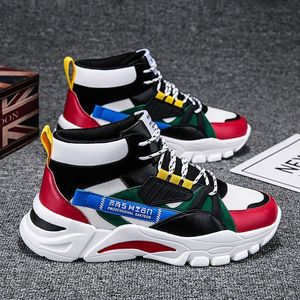 Men's High Top Streetwear <b>Sneakers</b> OEM Custom, Mesh Patchwork Thick Sole Fashion Athletic <b>Shoes</b> - Product Image 3
