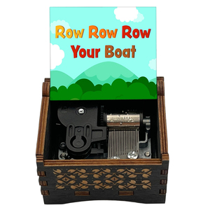 Boîte à musique vintage en bois 'Row Row Row Your Boat', cadeau musical spécial, cadeau avec comptoires enfantins pour enfants - Product Image 5