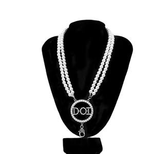 Collana Choker Chunky di Ultima Tendenza con Charm a Due Strati e Parole DOI, Gioiello con Perle per Confraternite - Product Image 4