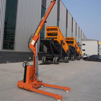 Grue à flèche hydraulique électrique mobile, capacité 1500 kg, utilisation portable pour la construction, élévateur d'atelier avec boîte de vitesses à rotation 360°