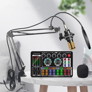 Microphone à condensateur F999 BM800 avec bras articulé dédié, carte son et mixeur audio en direct pour <span class=keywords><strong>TikTok</strong></span> - Product Image 1