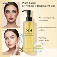 Huile Nettoyante Minérale Végétalienne Sans Parfum 185ml, Dissolvant de Maquillage Waterproof en Profondeur, Vente en Gros OEM Soins de la Peau