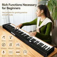 Piano numérique portable Terence V30, 88 touches, clavier électrique pliable avec technologie sensible au toucher, instrument électronique