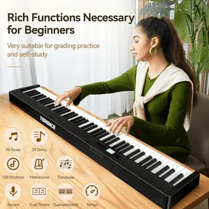 <span class=keywords><strong>Piano</strong></span> <span class=keywords><strong>numérique</strong></span> portable Terence V30, 88 touches, clavier électrique pliable avec technologie sensible au toucher, instrument électronique - Product Image 2