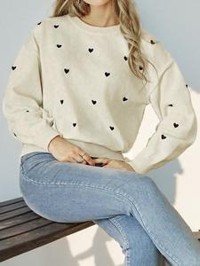 Suéter de Otoño/Invierno para Mujer con Estampado de <span class=keywords><strong>Amor</strong></span>, Cuello Redondo, Largo, Informal, de Punto, Nuevo Diseño - Product Image 4