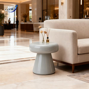 Table basse circulaire moderne, durable, simple et élégante, en fibre de verre, pour le salon - Product Image 3