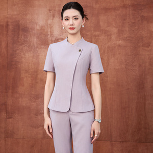 Women's Professional Short Sleeve Suit Set Formal Breathable Worsted Business Commute Interview Wear - Product Image 4