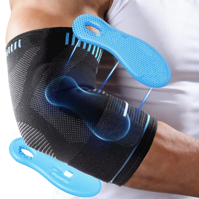 OEM Adjustable Compression Gel Pads Elbow Sleeve Elbow Brace Arm Sleeve Support Padded Elbow Pad for Hockey Tennis